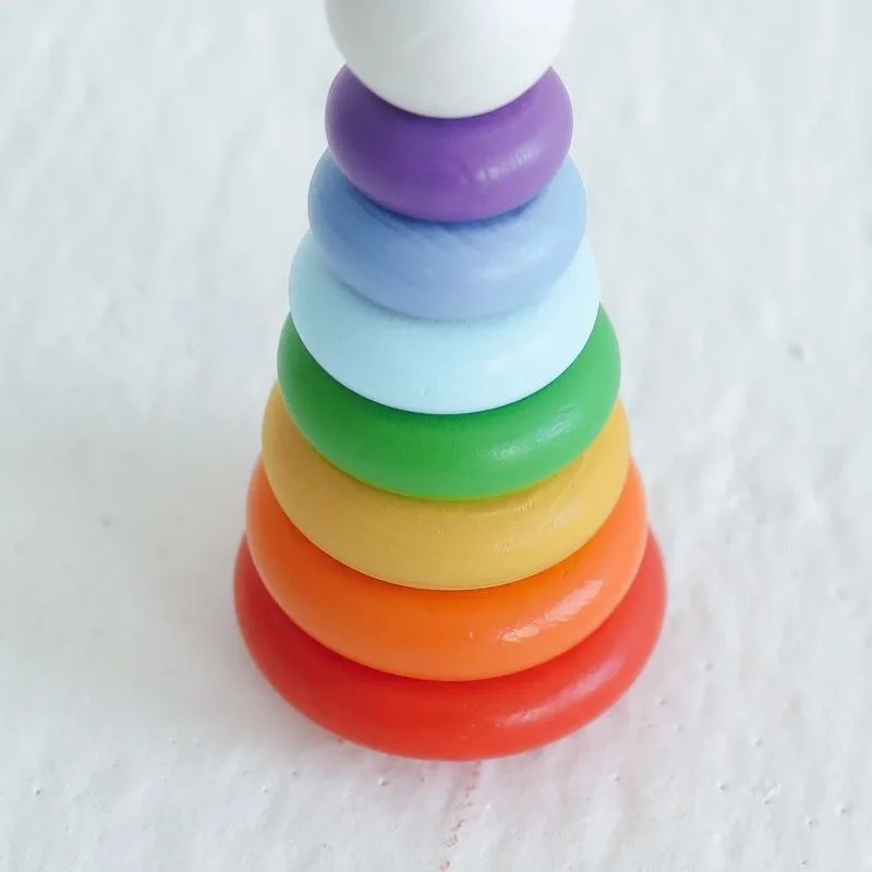 Cincin warna pelangi dilihat dari dekat